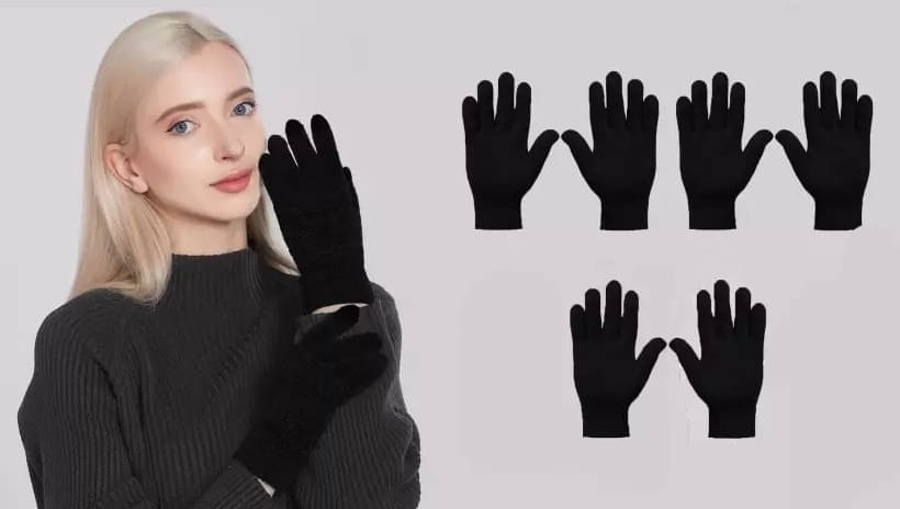    			Babji Black Women's Woollen Gloves ( Pack of 3 )