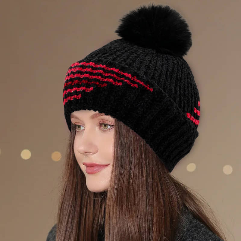 Babji Black Woollen Women's Cap ( Pack of 1 )