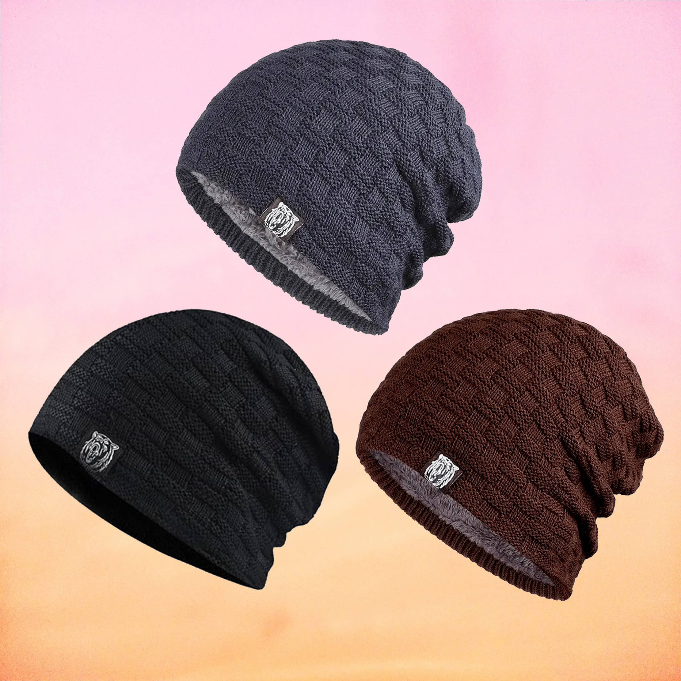 Babji Black Woollen Women's Cap ( Pack of 3 ) Babji Black Woollen Women's Cap ( Pack of 3 )