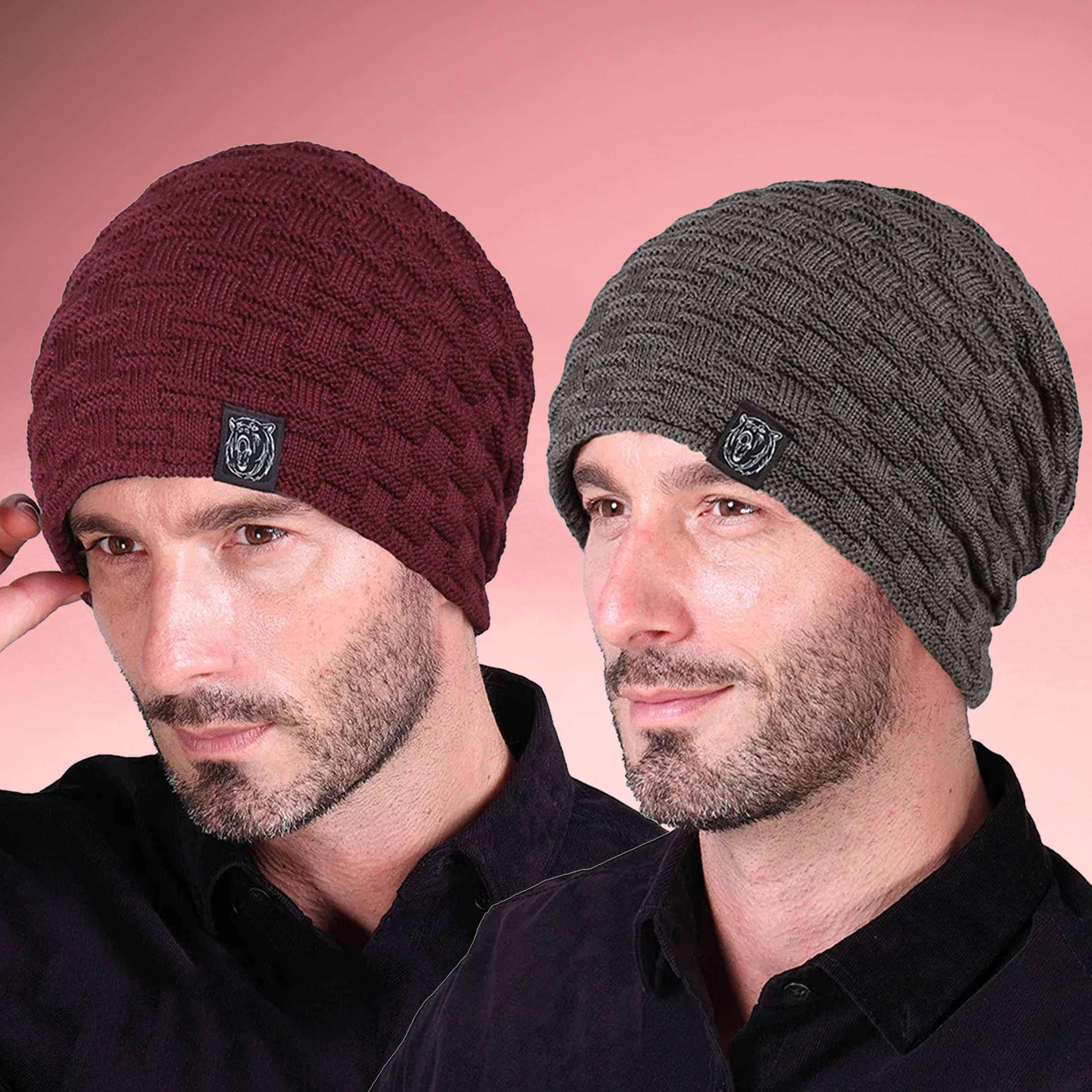 Babji Pack of 2 Woollen Men's Cap ( Maroon ) Babji Pack of 2 Woollen Men's Cap ( Maroon )