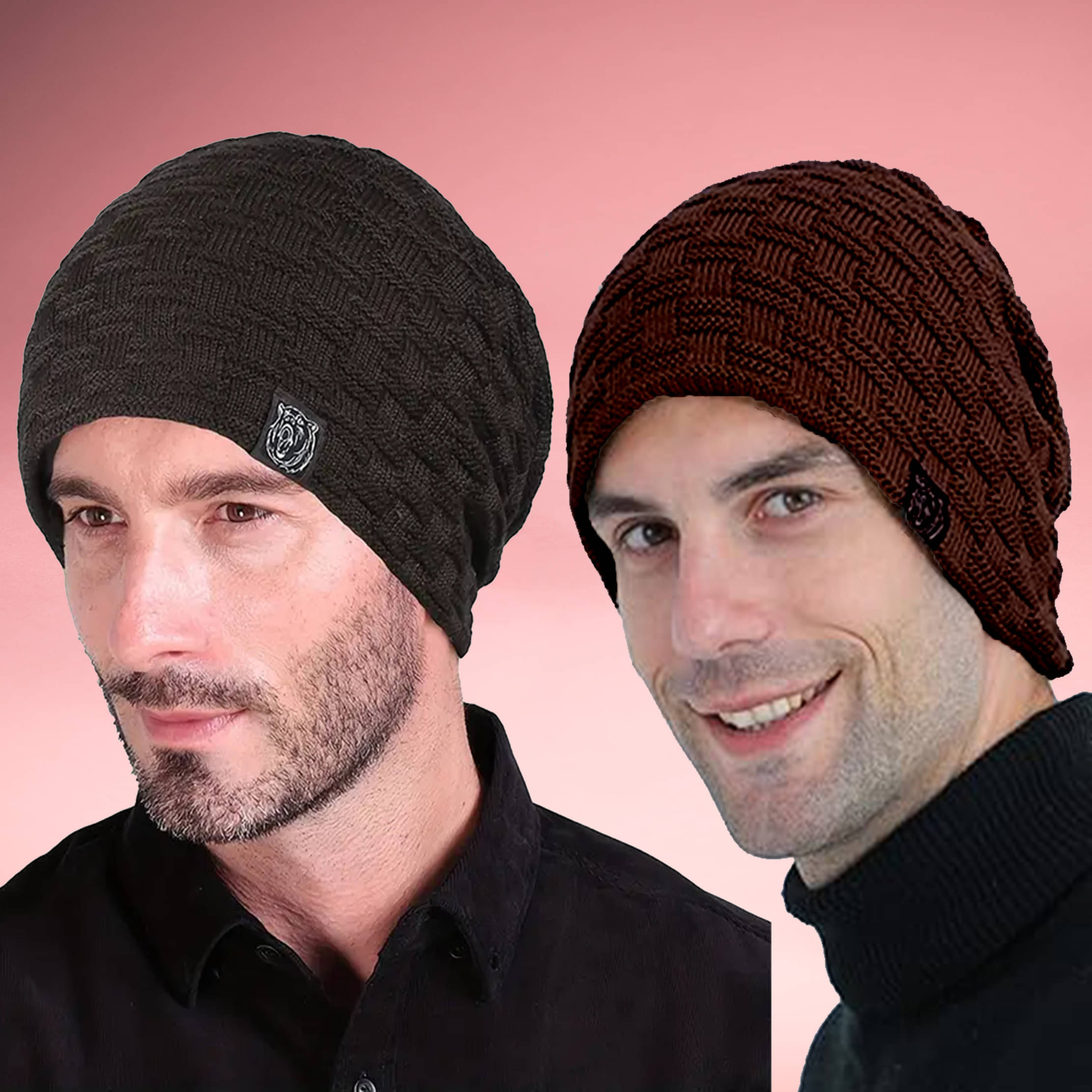 Babji Pack of 2 Woollen Men's Cap ( Black ) Babji Pack of 2 Woollen Men's Cap ( Black )