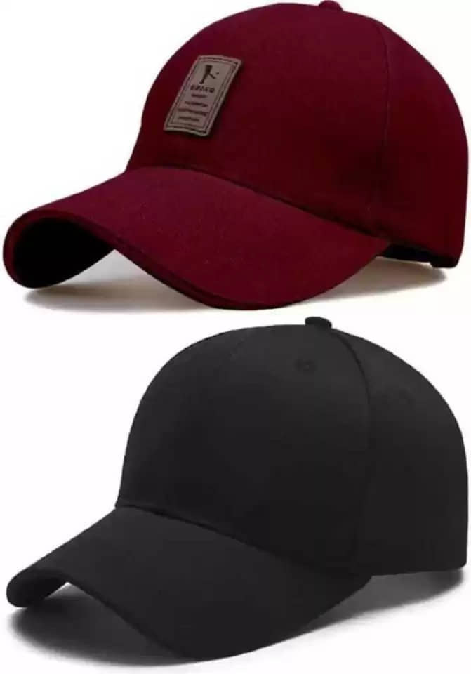 Babji Pack of 2 cotton Men's Cap ( Maroon )