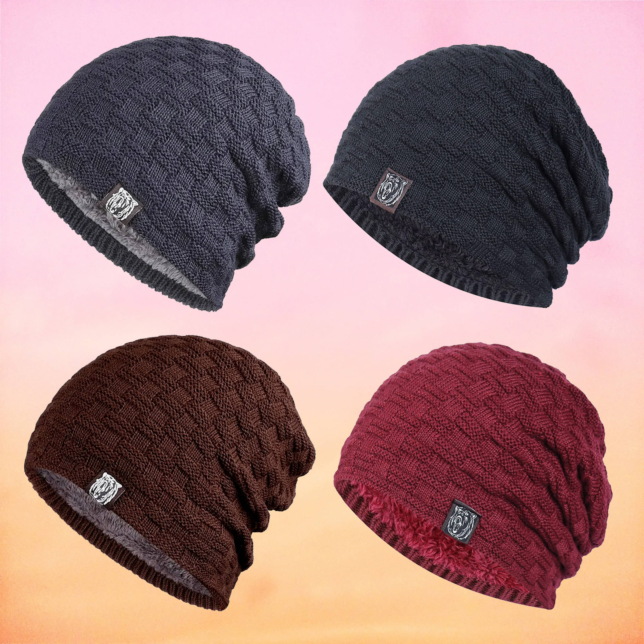 Babji Pack of 4 Woollen Men's Cap ( Blue ) Babji Pack of 4 Woollen Men's Cap ( Blue )