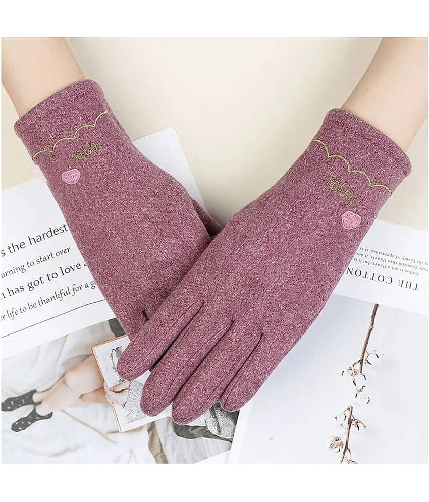 Babji Purple Women's Woollen Gloves ( Pack of 1 ) - Dupattas & Shawls | Buy online on ZillyBuy