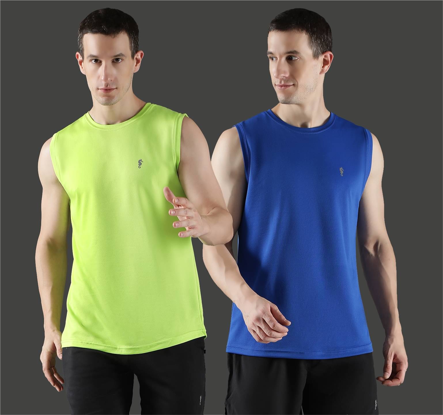     			EPPE Blue Polyester Slim Fit Men's Sports T-Shirt ( Pack of 2 )