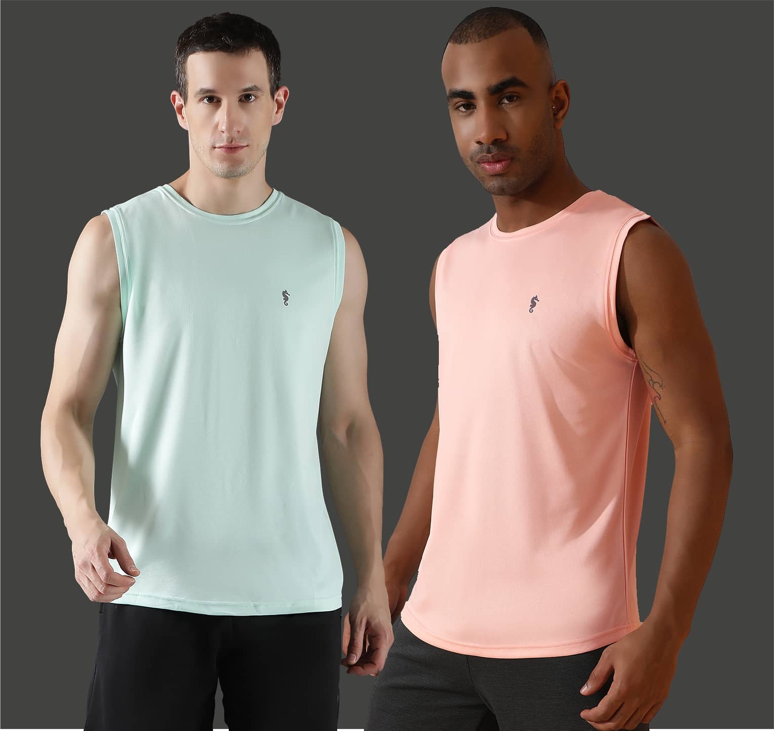 EPPE Peach Polyester Slim Fit Men's Sports T-Shirt ( Pack of 2 )