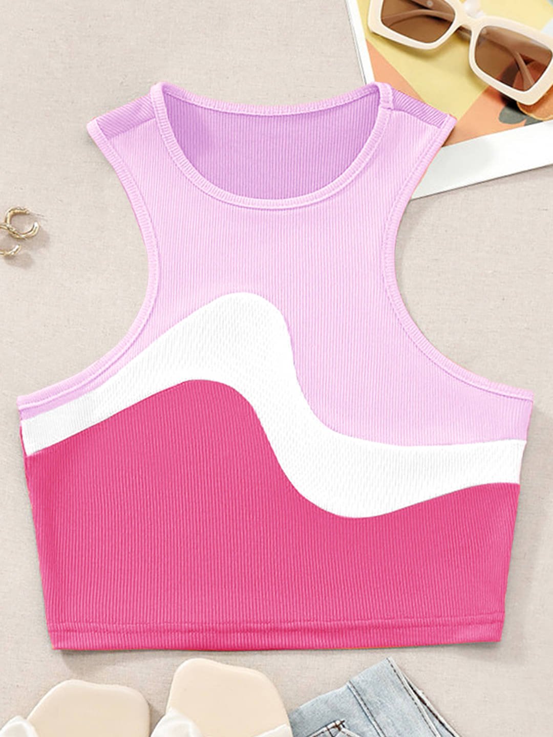 Eyebogler Women's Polyester Tank Top ( Pink ) Eyebogler Women's Polyester Tank Top ( Pink )
