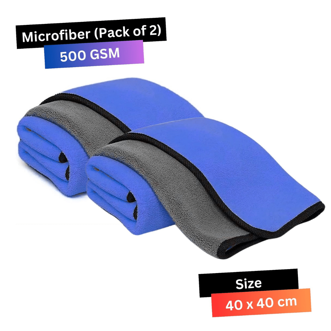 Fibercozy Blue 500 GSM Microfiber Cloth For Automobile ( Pack of 2 ) Fibercozy Blue 500 GSM Microfiber Cloth For Automobile ( Pack of 2 )