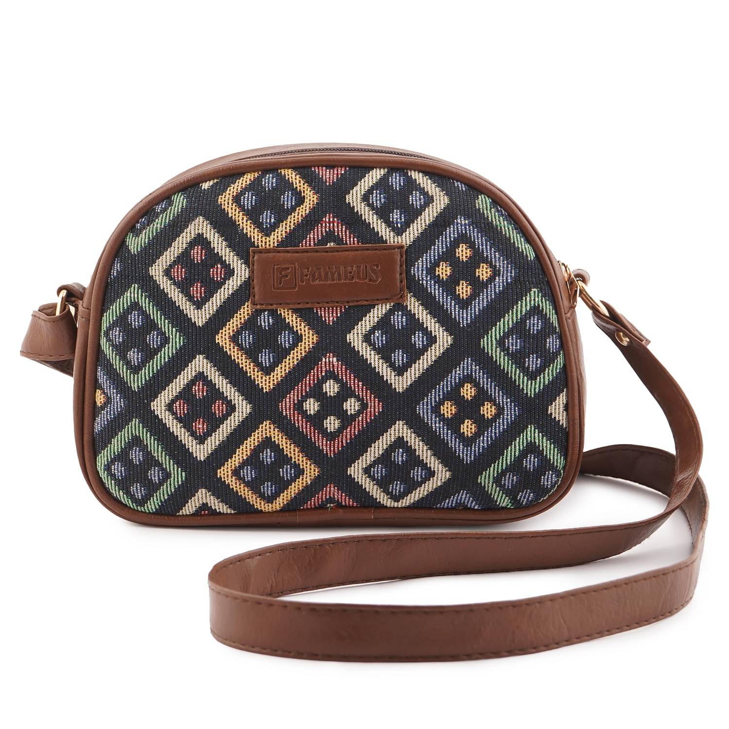     			Funku Fashion Beige Solid Messenger Bag