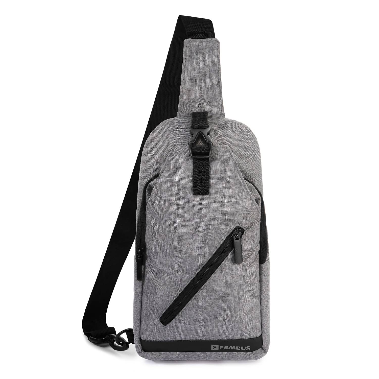     			Funku Fashion Grey Solid Messenger Bag