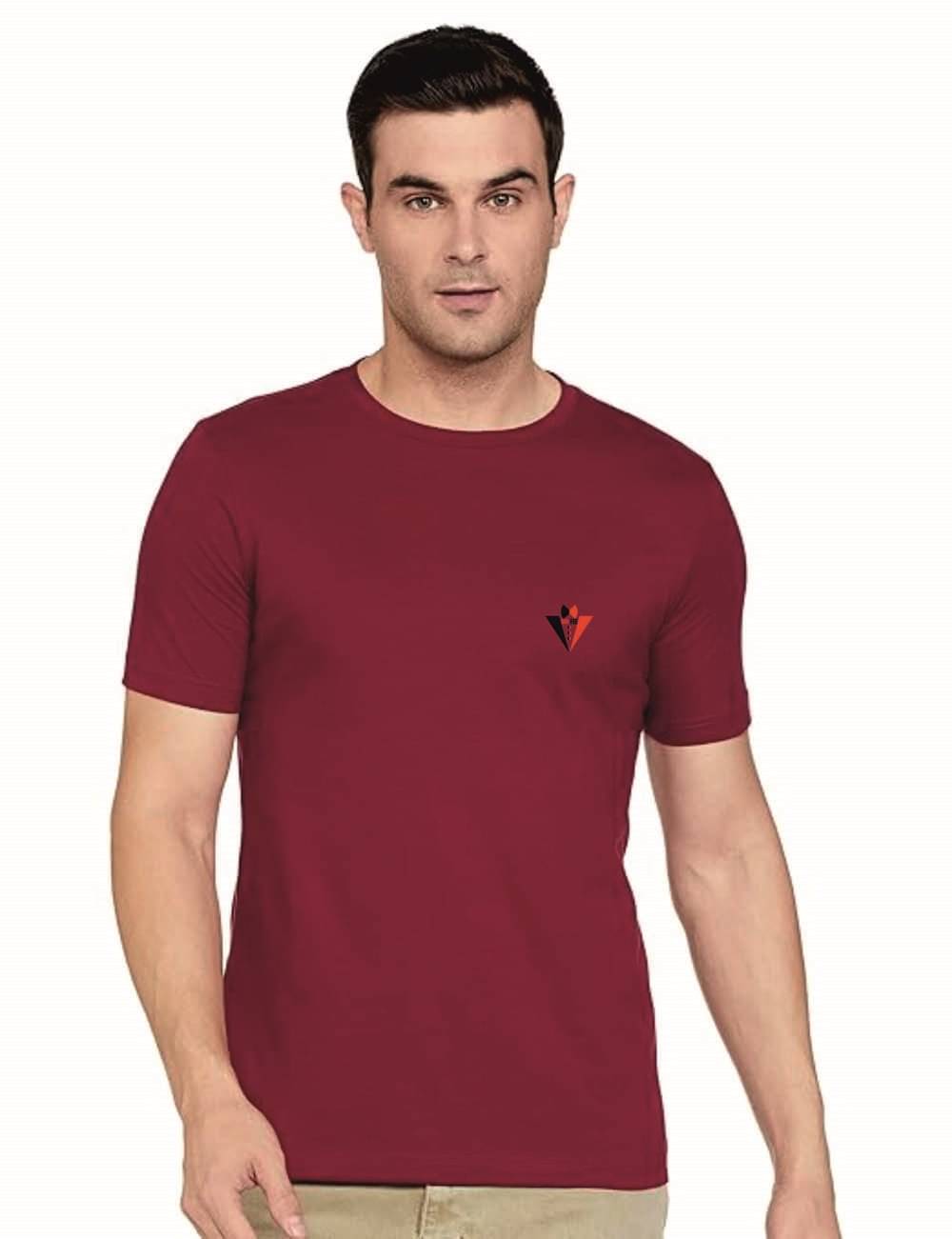 GARBFEB Men Cotton Regular Fit Solid T-Shirt ( Maroon ) GARBFEB Men Cotton Regular Fit Solid T-Shirt ( Maroon )