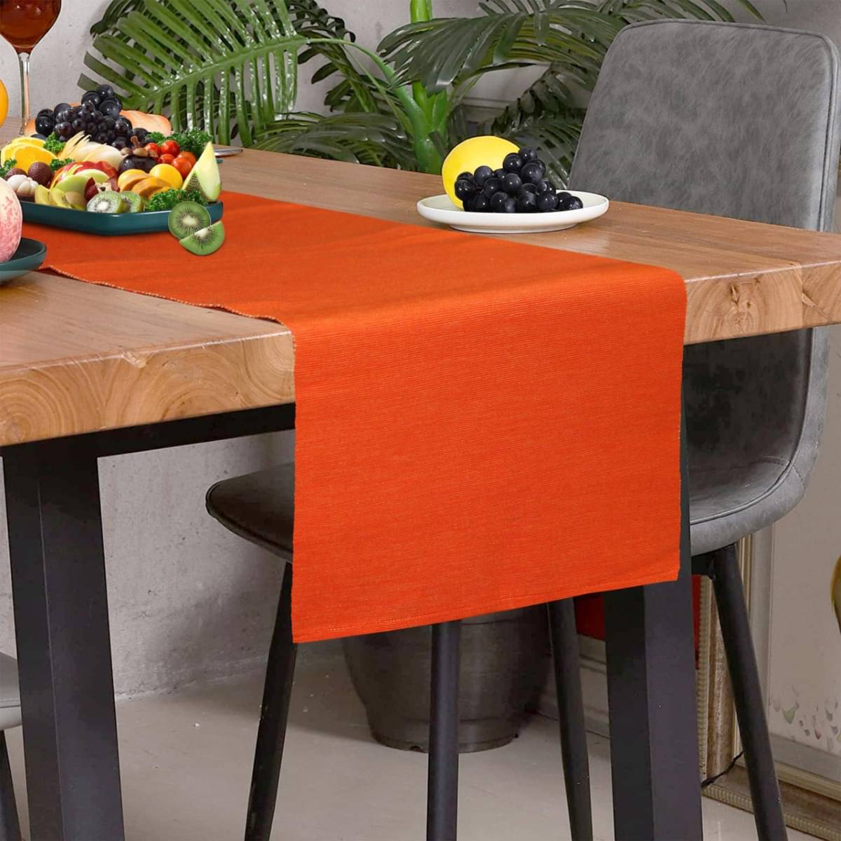 Home Colors Cotton 4 Seater Table Runner ( 132 cm x 35 cm ) Single - Orange Home Colors Cotton 4 Seater Table Runner ( 132 cm x 35 cm ) Single - Orange