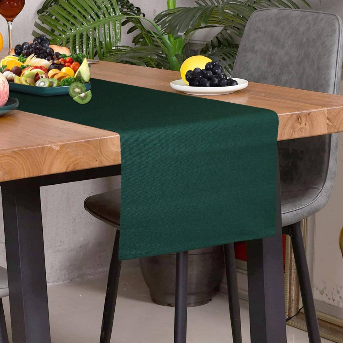 Home Colors Cotton 4 Seater Table Runner ( 132 cm x 35 cm ) Single - Green Home Colors Cotton 4 Seater Table Runner ( 132 cm x 35 cm ) Single - Green