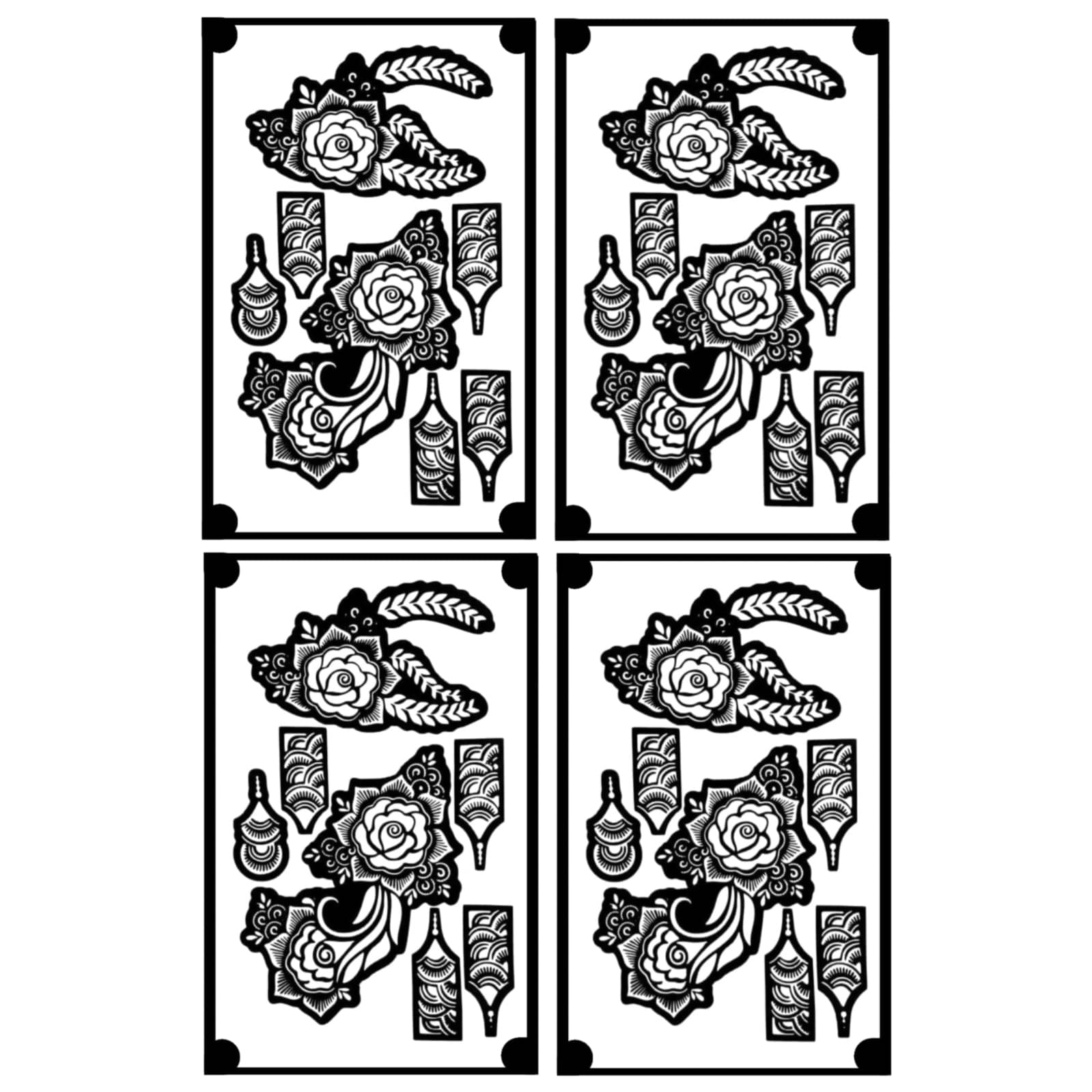 JMC Unique Mehndi Stencil for Bridal Henna Tattoo Body Tattoo JMC Unique Mehndi Stencil for Bridal Henna Tattoo Body Tattoo