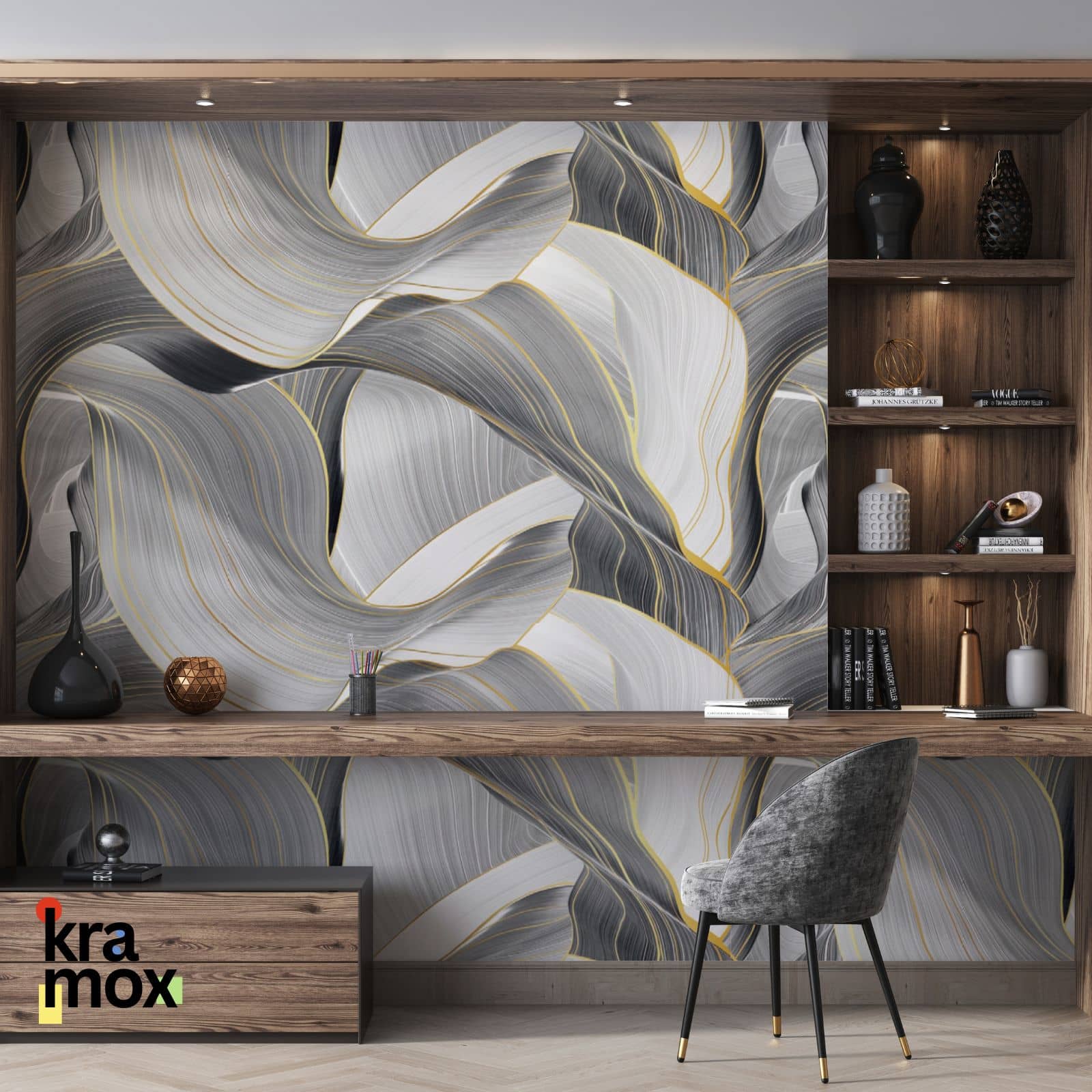 KRAMOX Abstract Wallpaper ( 60 x 200 ) cm ( Pack of 1 )