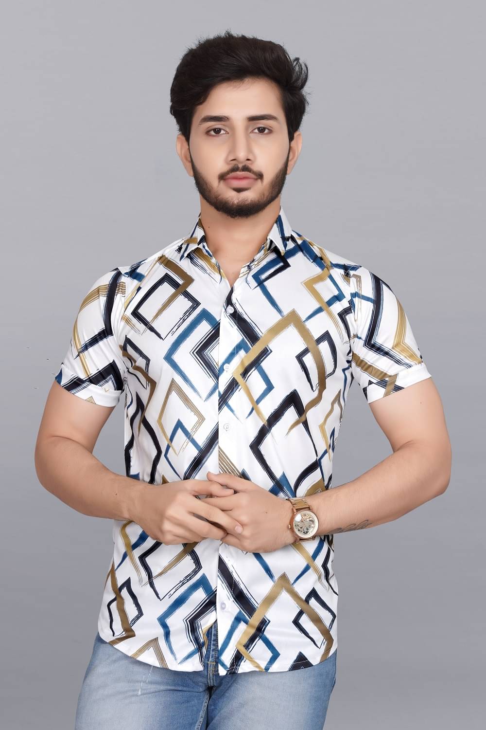 MARMIC FAB Poly Cotton Slim Fit Printed Half Sleeves Men's Casual Shirt - Multi ( Pack of 1 ) MARMIC FAB Poly Cotton Slim Fit Printed Half Sleeves Men's Casual Shirt - Multi ( Pack of 1 )