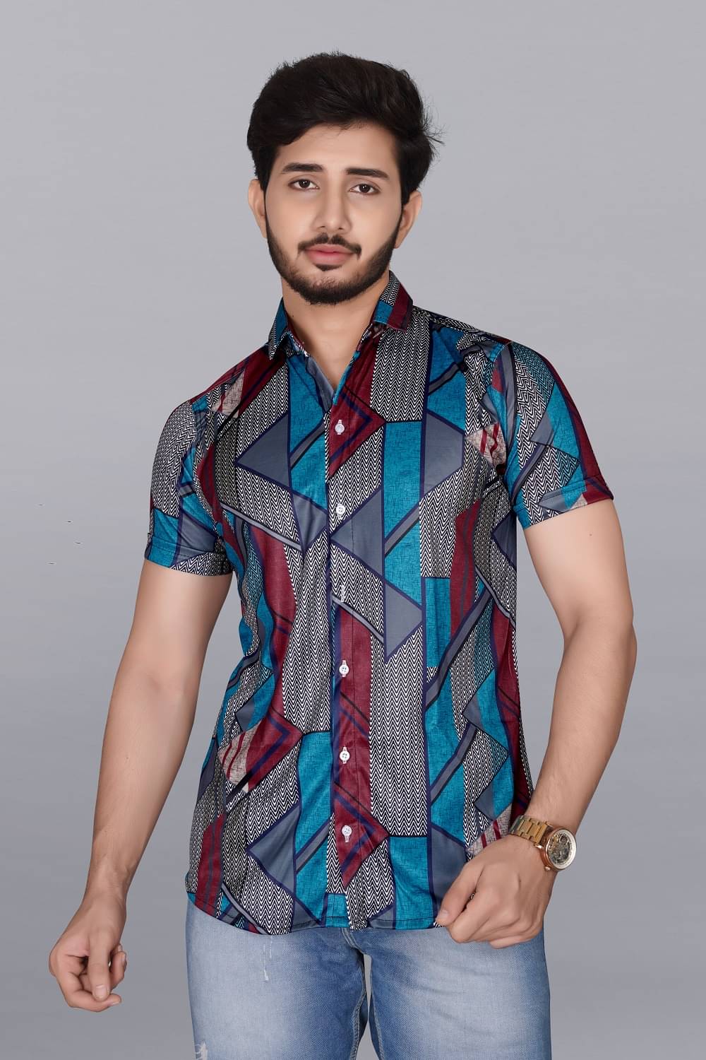     			MARMIC FAB Poly Cotton Slim Fit Printed Half Sleeves Men's Casual Shirt - Multicolor ( Pack of 1 )