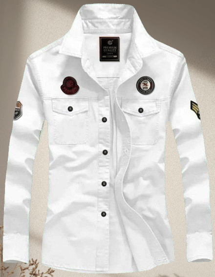 MARQVIK Cotton Blend Regular Fit Embroidered Full Sleeves Men's Casual Shirt - White ( Pack of 1 ) MARQVIK Cotton Blend Regular Fit Embroidered Full Sleeves Men's Casual Shirt - White ( Pack of 1 )