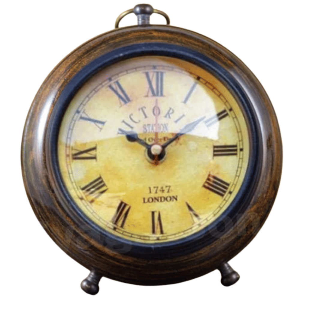     			Neo Classic Analog Wood Circular Table Clock - Pack of 1