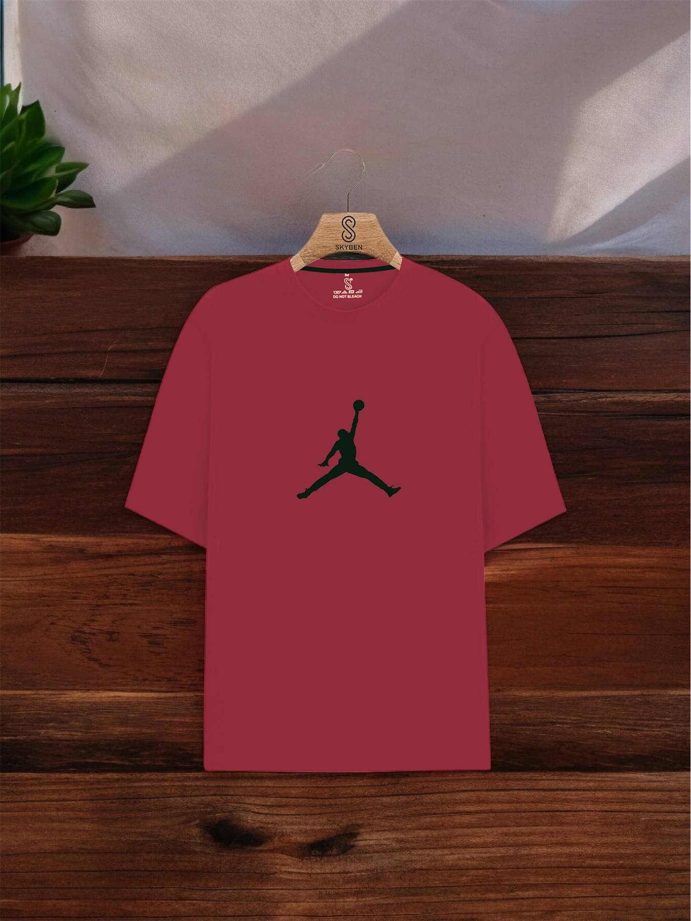     			SKYBEN Men Cotton Blend Regular Fit Printed T-Shirt ( Maroon )
