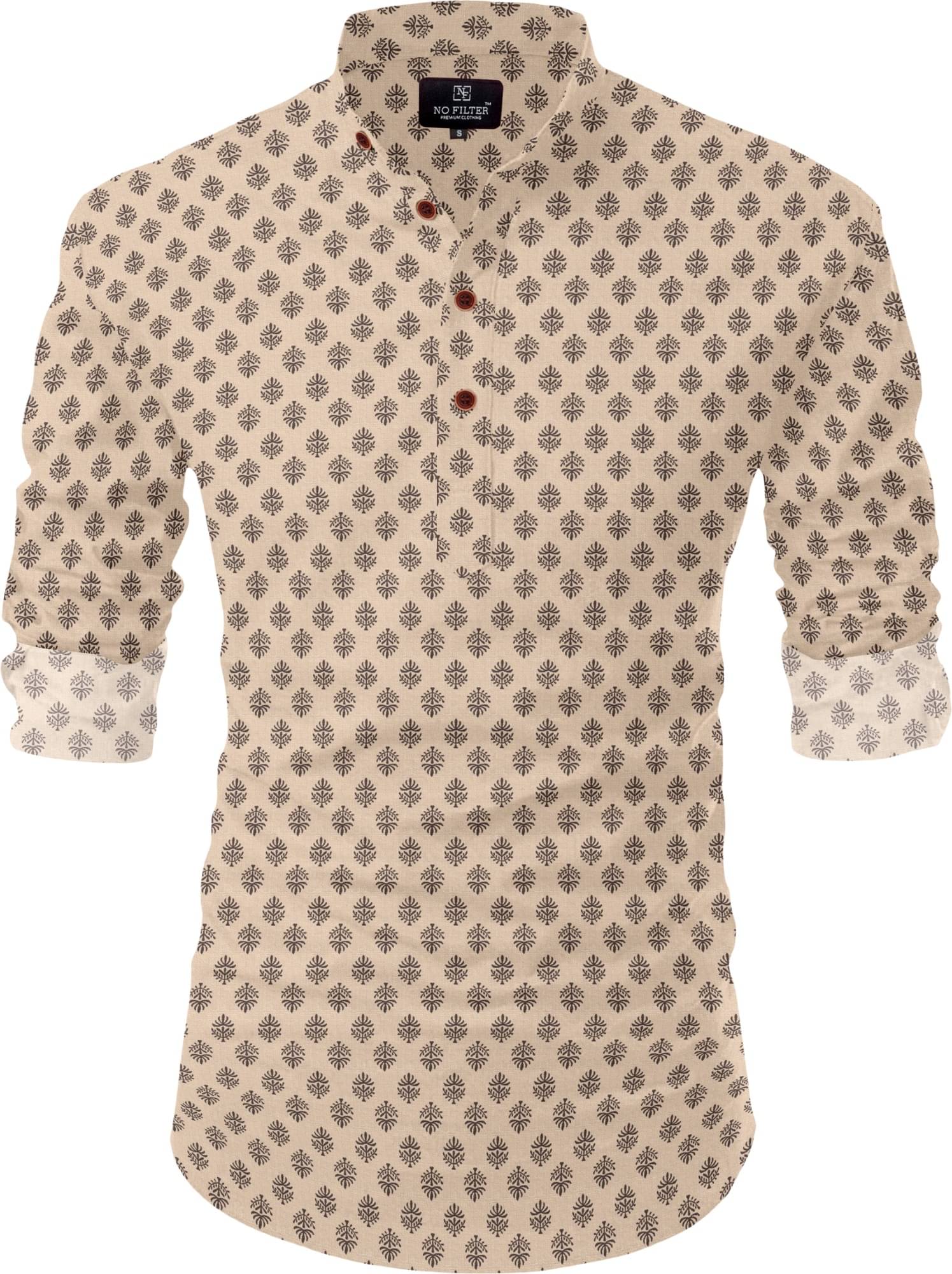 SOPANI Beige Cotton Blend Men's Regular Kurta ( Pack of 1 ) SOPANI Beige Cotton Blend Men's Regular Kurta ( Pack of 1 )