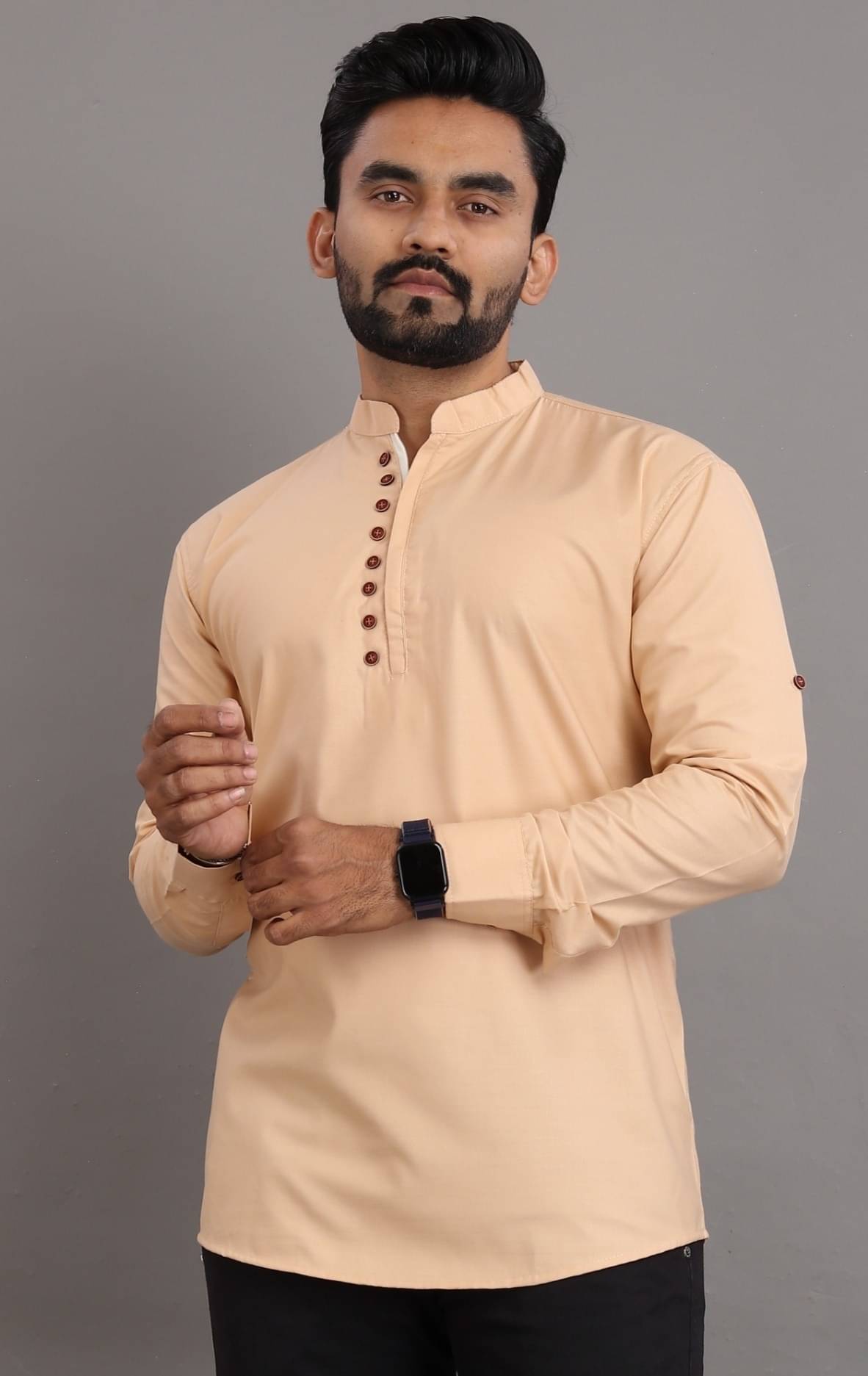 SOPANI Beige Cotton Men's Regular Kurta ( Pack of 1 ) SOPANI Beige Cotton Men's Regular Kurta ( Pack of 1 )