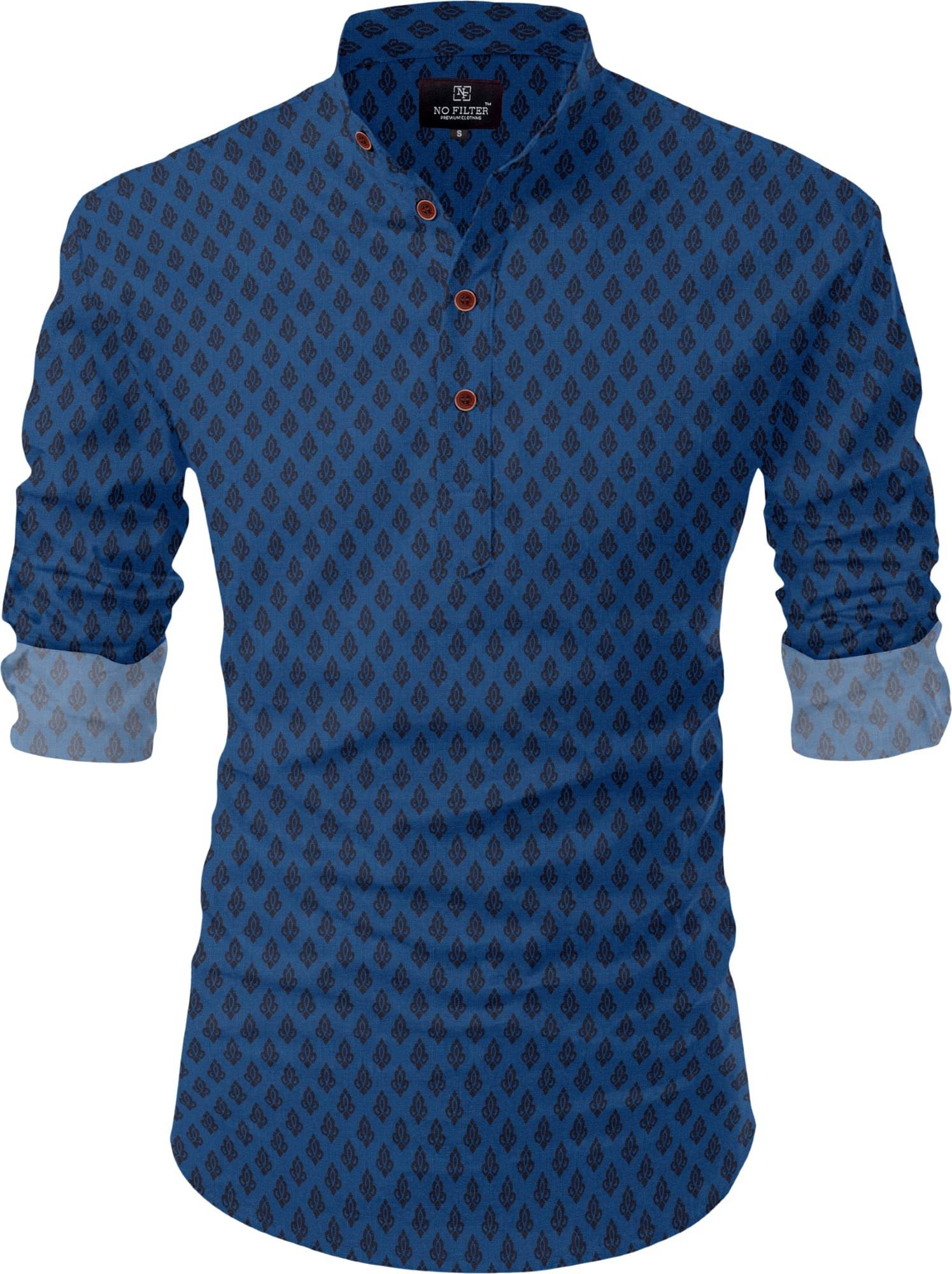     			SOPANI Blue Cotton Blend Men's Regular Kurta ( Pack of 1 )