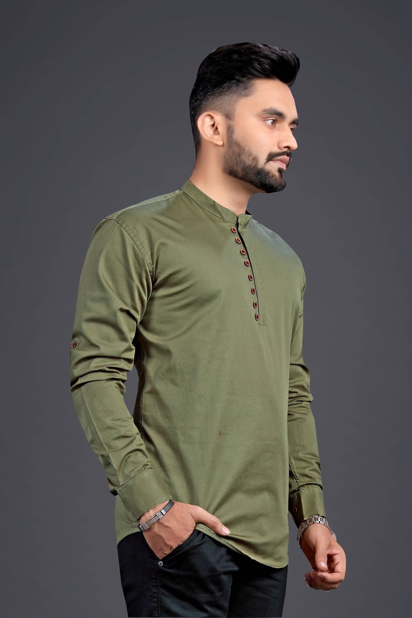     			SOPANI Light Green Cotton Men's Regular Kurta ( Pack of 1 )