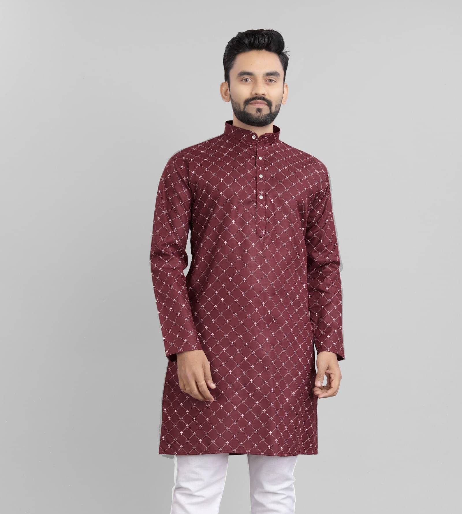 SOPANI Maroon Cotton Blend Men's Regular Kurta ( Pack of 1 ) SOPANI Maroon Cotton Blend Men's Regular Kurta ( Pack of 1 )