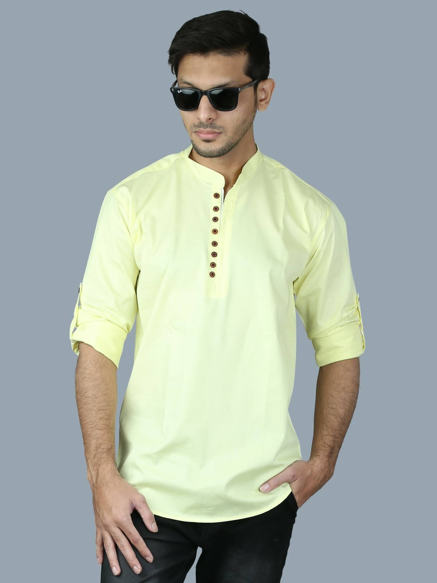 SOPANI Yellow Cotton Men's Regular Kurta ( Pack of 1 ) SOPANI Yellow Cotton Men's Regular Kurta ( Pack of 1 )
