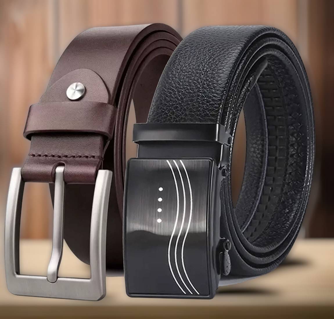 SUNSHOPPING - Multi Leather Men's Formal Belt ( Pack of 2 )     			SUNSHOPPING - Multi Leather Men's Formal Belt ( Pack of 2 )