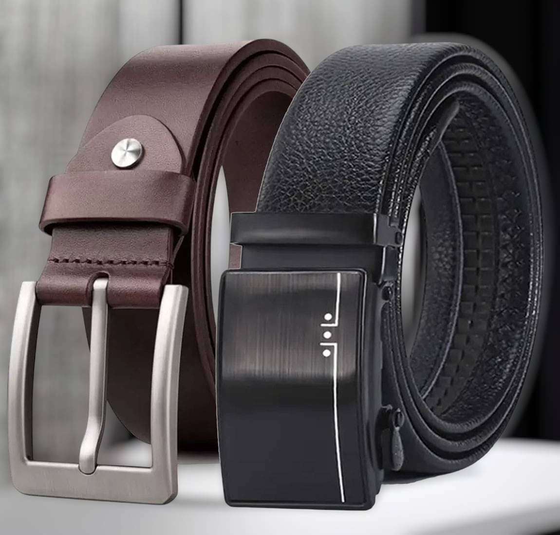     			SUNSHOPPING - Multi Leather Men's Formal Belt ( Pack of 2 )