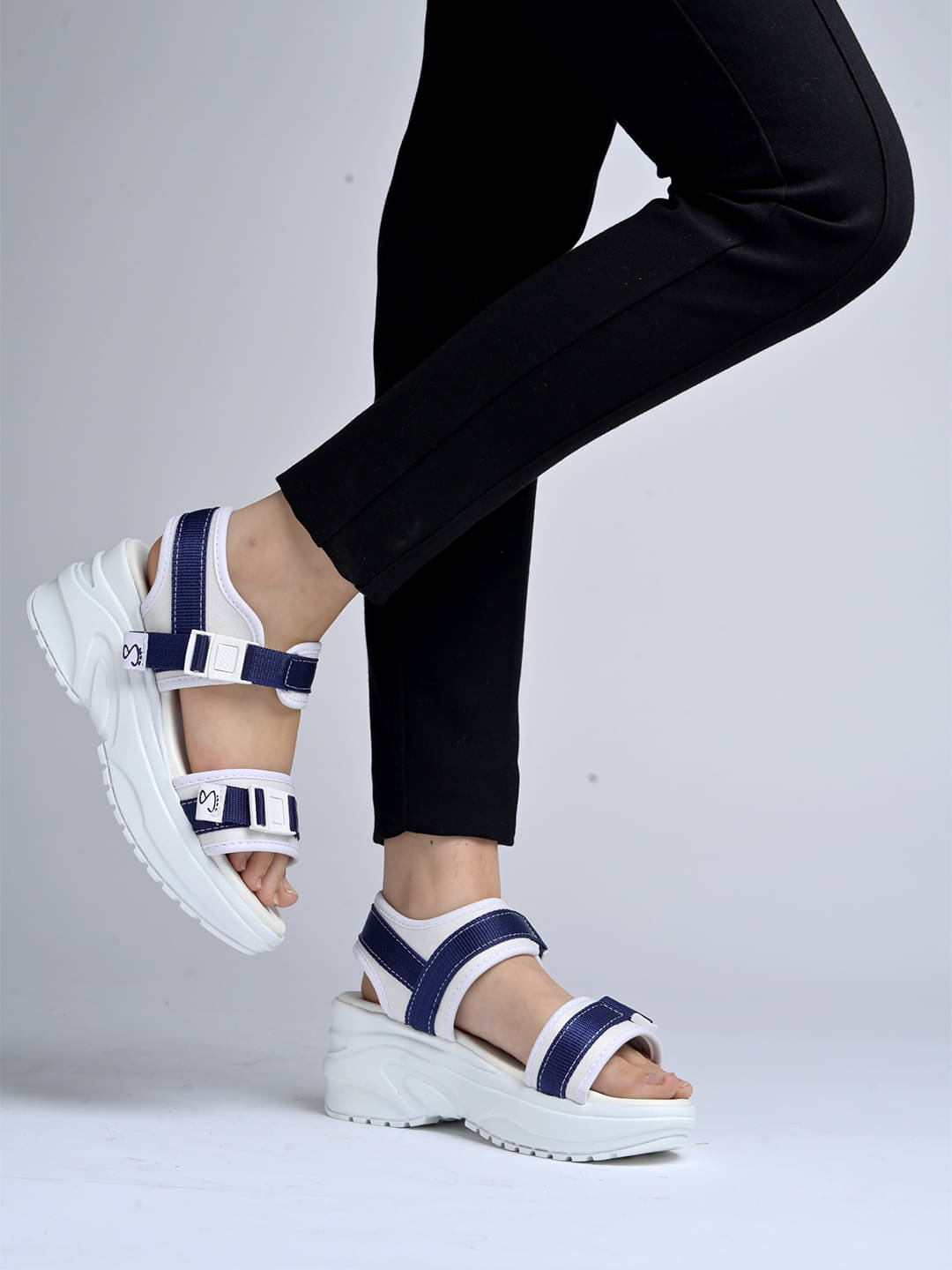     			Stylestry Navy Blue Women's Sandal Heels