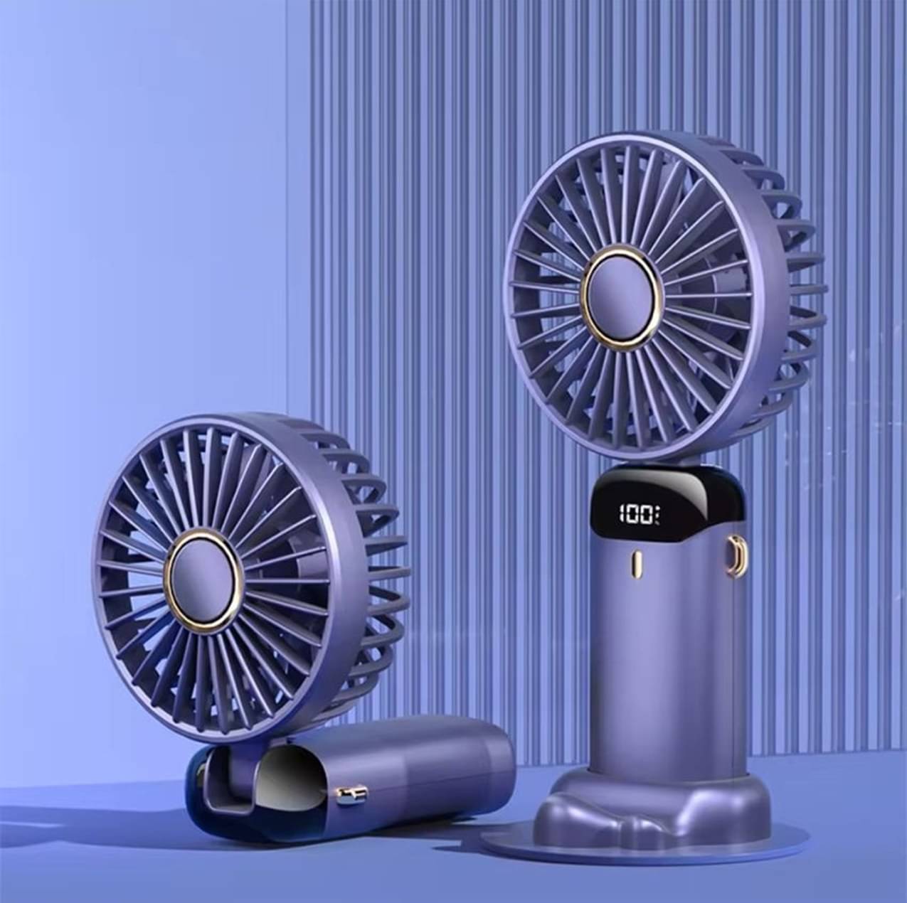 TGS - Handheld Portable Fan, with LED Display, 5 Speed Adjustable Foldable Small Desk Fan USB Rechargeable Powerful Cooling TGS - Handheld Portable Fan, with LED Display, 5 Speed Adjustable Foldable Small Desk Fan USB Rechargeable Powerful Cooling