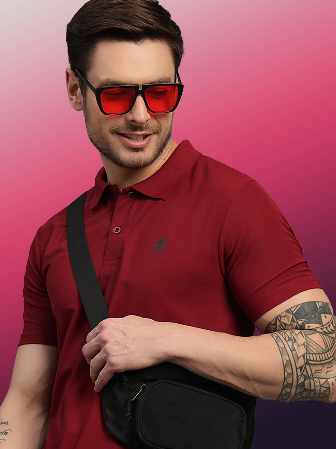 TIMBER HITCH Men Cotton Blend Regular Fit Solid Polo T Shirt ( Maroon ) TIMBER HITCH Men Cotton Blend Regular Fit Solid Polo T Shirt ( Maroon )