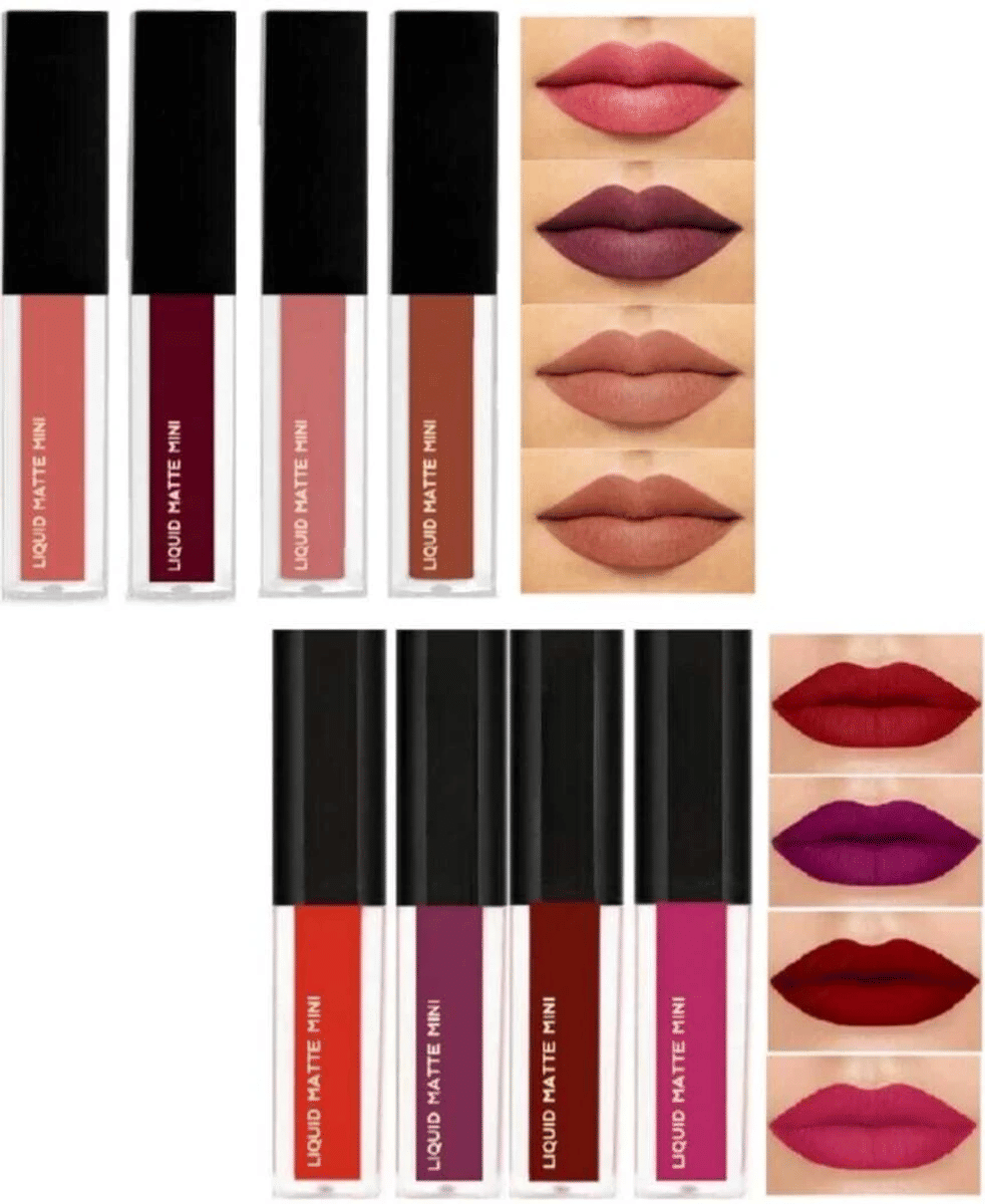 VAGONS Multi Glossy Long Lasting Liquid Lipstick ( Pack of 8 ) VAGONS Multi Glossy Long Lasting Liquid Lipstick ( Pack of 8 )
