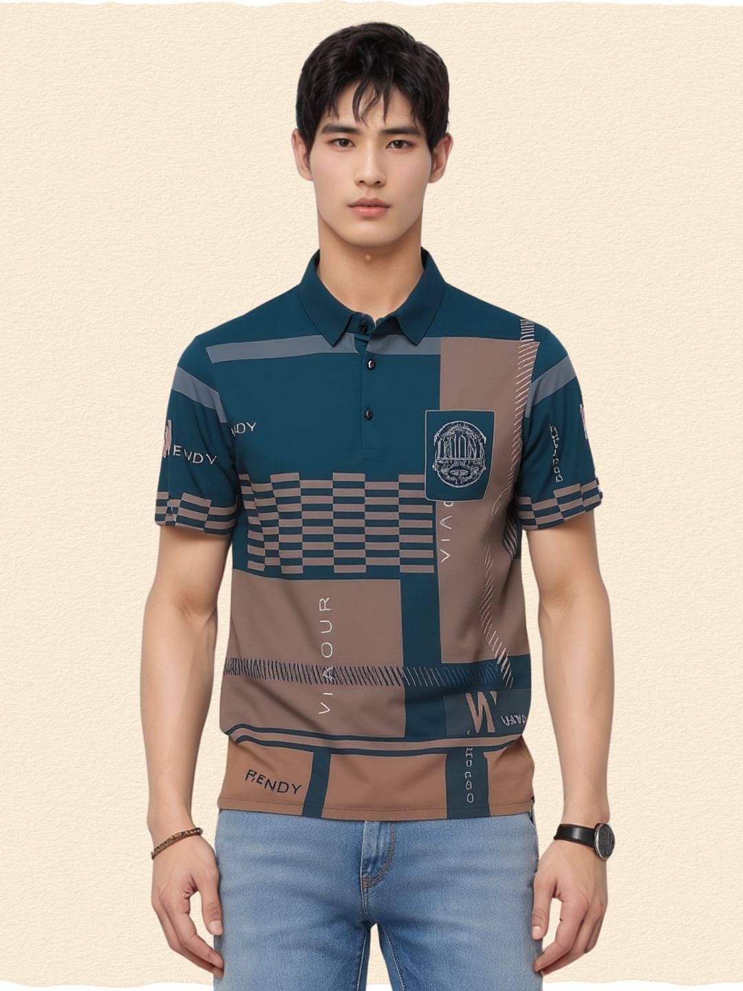 Vamsi Men Cotton Blend Regular Fit Printed Polo T Shirt ( Multicolor ) Vamsi Men Cotton Blend Regular Fit Printed Polo T Shirt ( Multicolor )