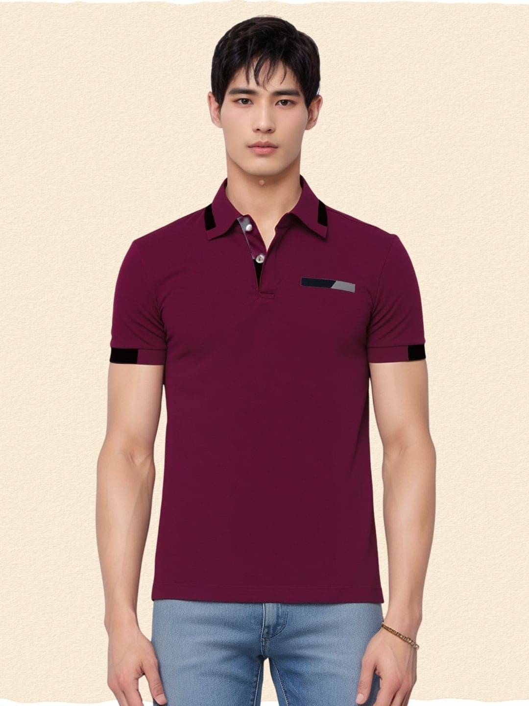Vamsi Men Cotton Blend Regular Fit Solid Polo T Shirt ( Maroon ) Vamsi Men Cotton Blend Regular Fit Solid Polo T Shirt ( Maroon )