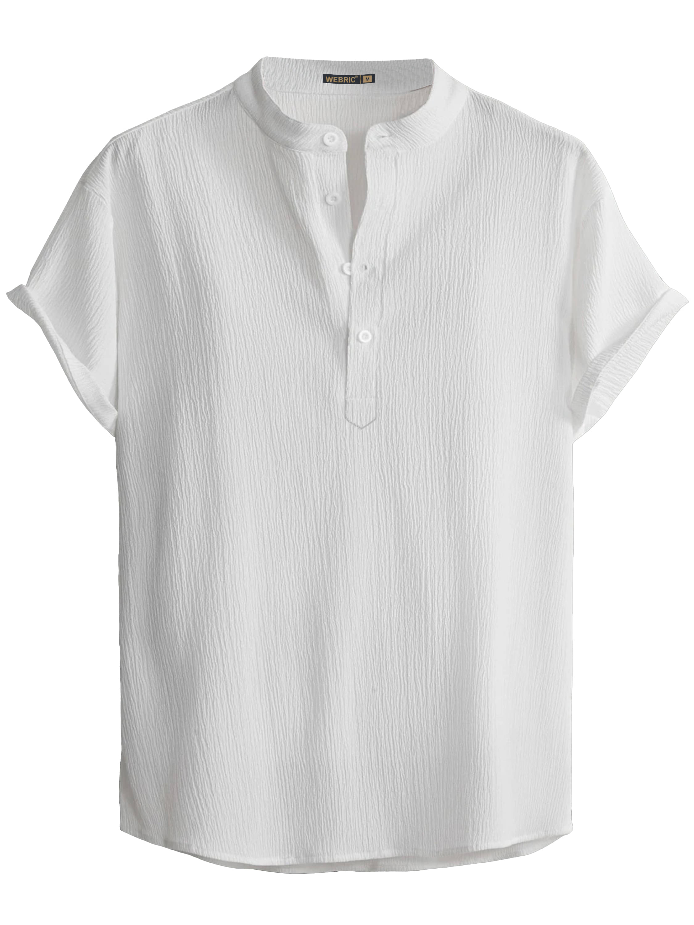 WEBRIC Poly Cotton Regular Fit Self Design Half Sleeves Men's Casual Shirt - White ( Pack of 1 ) WEBRIC Poly Cotton Regular Fit Self Design Half Sleeves Men's Casual Shirt - White ( Pack of 1 )