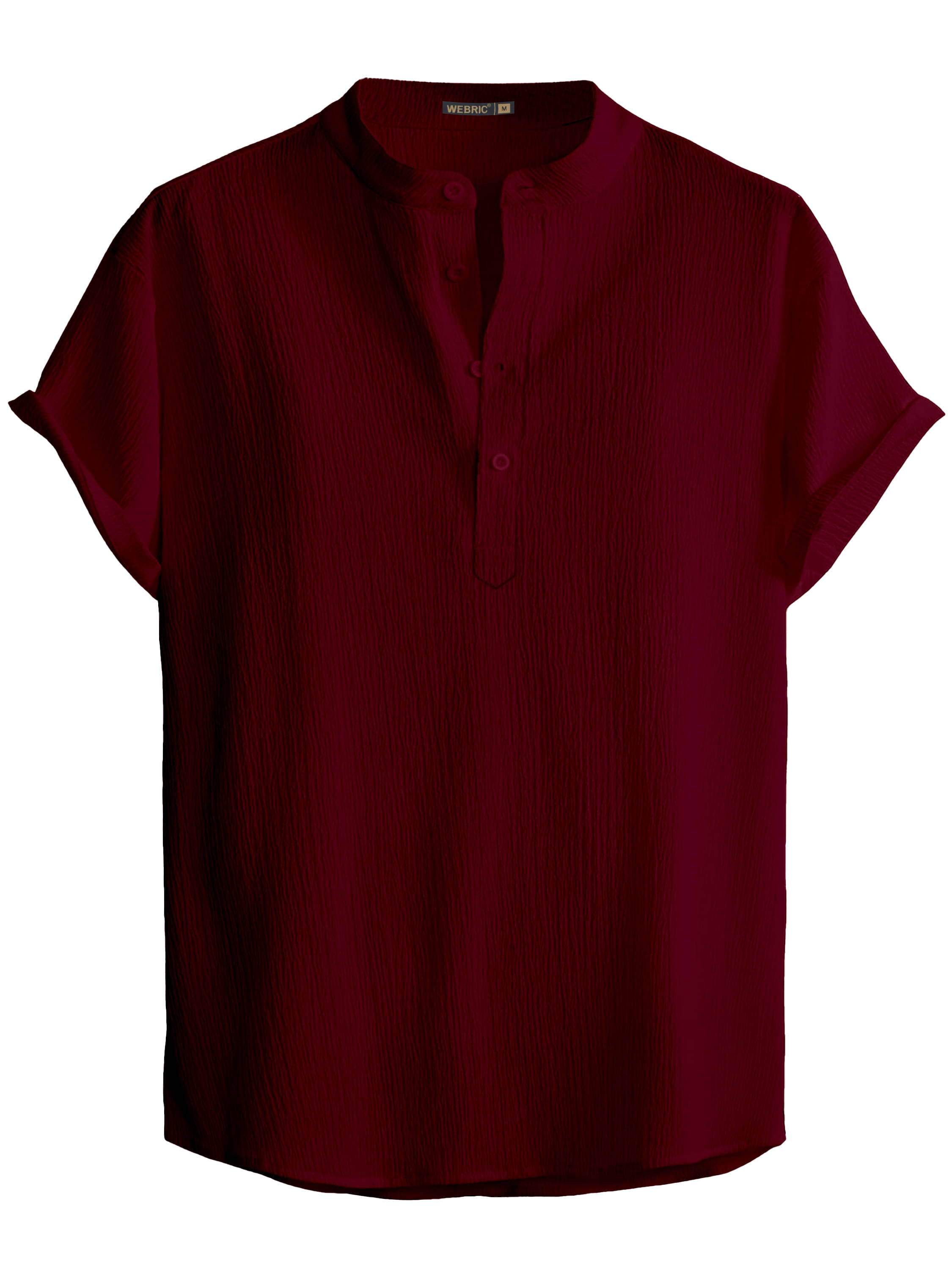     			WEBRIC Poly Cotton Regular Fit Self Design Half Sleeves Men's Casual Shirt - Maroon ( Pack of 1 )