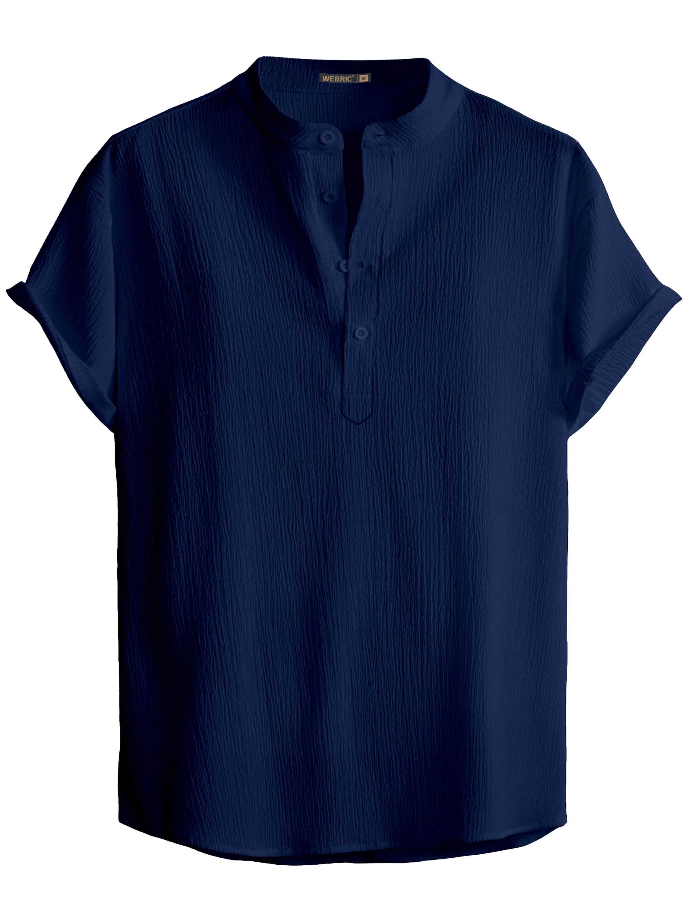 WEBRIC Poly Cotton Regular Fit Self Design Half Sleeves Men's Casual Shirt - Navy Blue ( Pack of 1 ) WEBRIC Poly Cotton Regular Fit Self Design Half Sleeves Men's Casual Shirt - Navy Blue ( Pack of 1 )