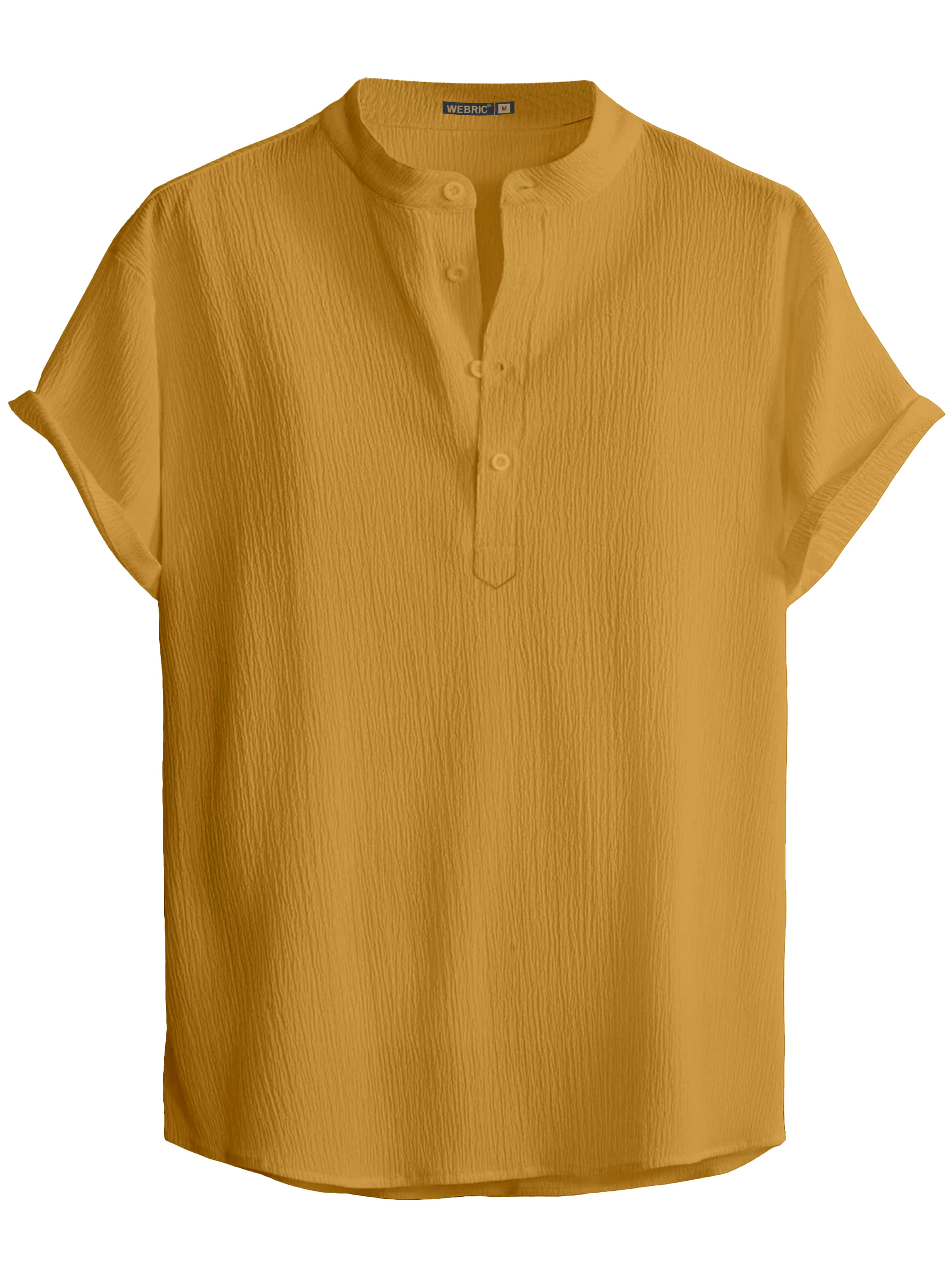 WEBRIC Poly Cotton Regular Fit Self Design Half Sleeves Men's Casual Shirt - Mustard ( Pack of 1 ) WEBRIC Poly Cotton Regular Fit Self Design Half Sleeves Men's Casual Shirt - Mustard ( Pack of 1 )