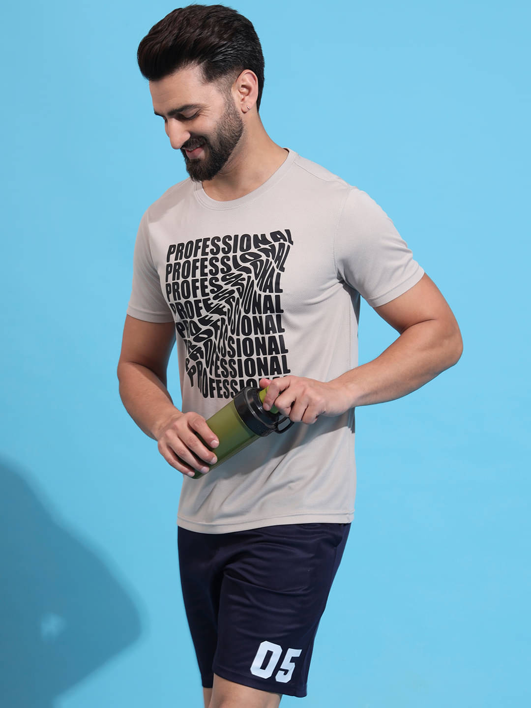     			XA9 Men Polyester Regular Fit Printed T-Shirt ( Grey )