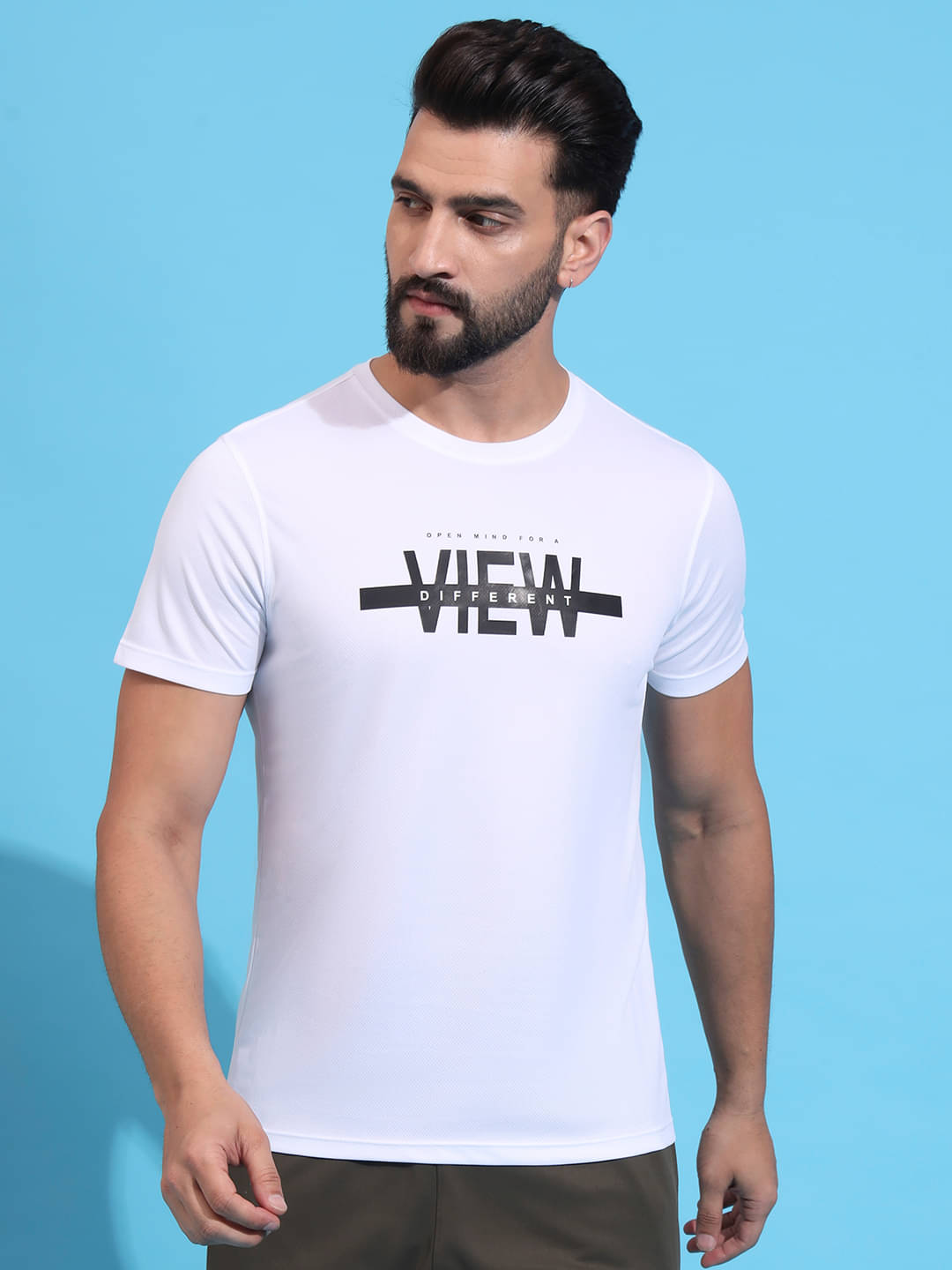     			XA9 Men Polyester Regular Fit Printed T-Shirt ( White )