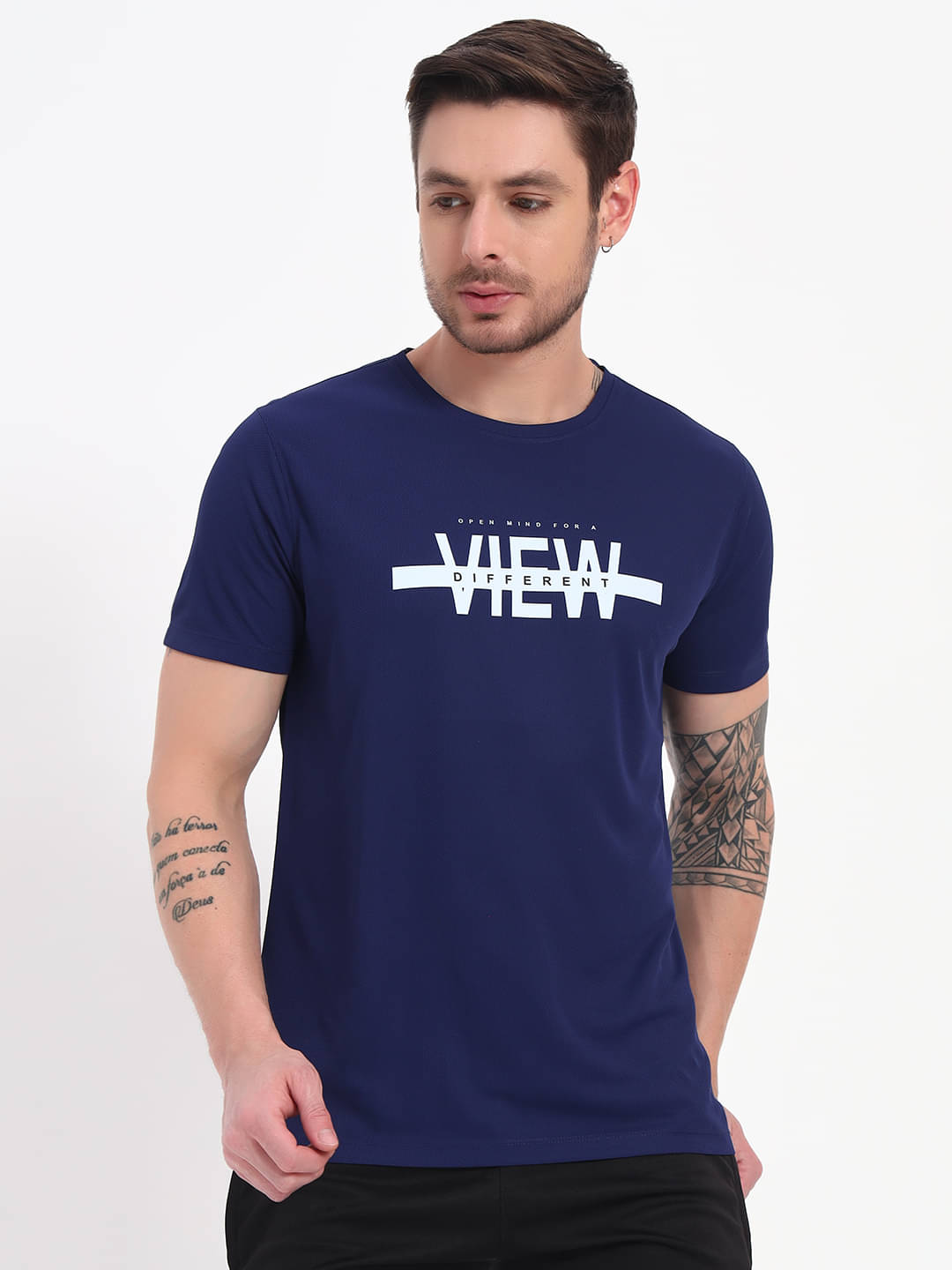 XA9 Men Polyester Regular Fit Printed T-Shirt ( Navy )     			XA9 Men Polyester Regular Fit Printed T-Shirt ( Navy )