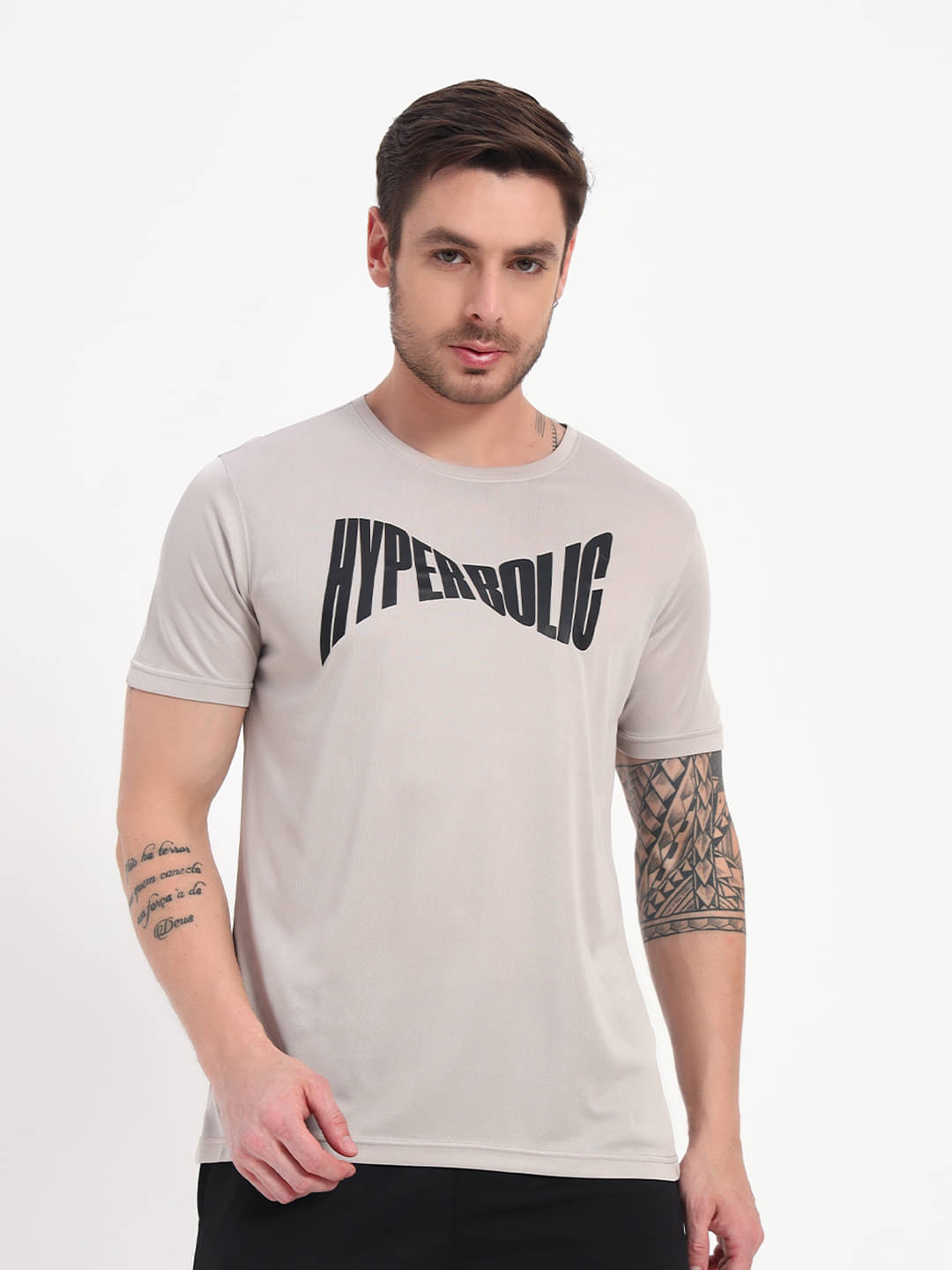     			XA9 Men Polyester Regular Fit Printed T-Shirt ( Grey )