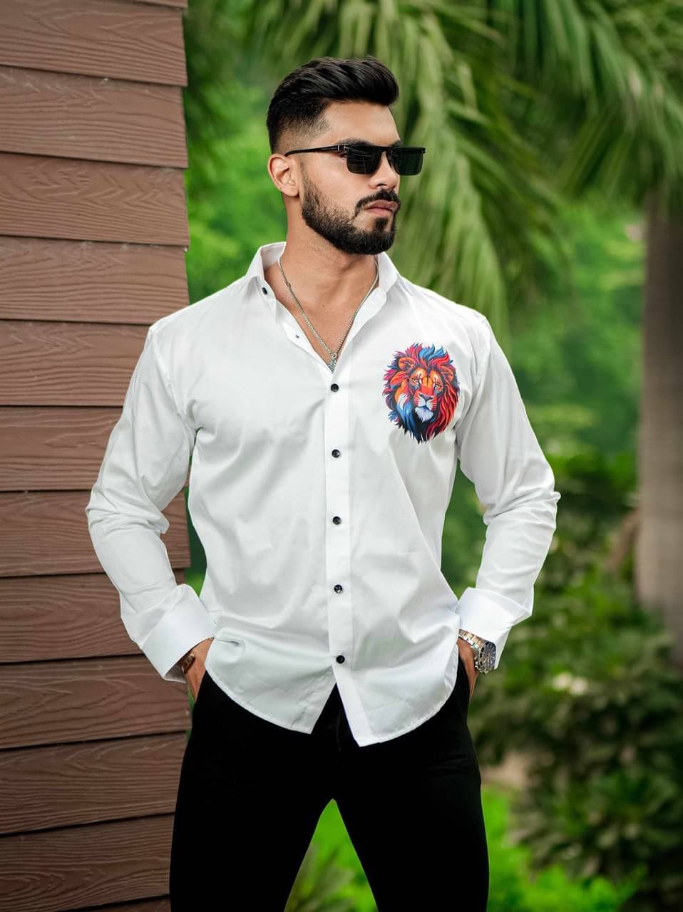     			bluecorp enterprise Cotton Blend Regular Fit Printed Full Sleeves Men's Casual Shirt - White ( Pack of 1 )