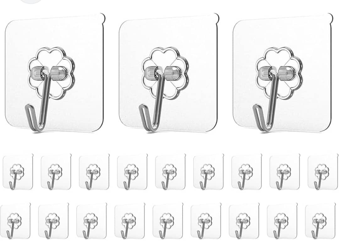 ADISON Sticker Hooks Pack of 10 Pcs Wall Sticker Hooks Can Hold Upto 2 Kgs