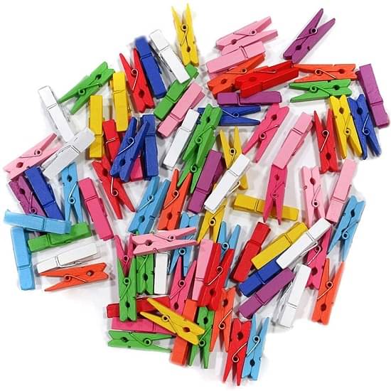     			ASIAN HOBBY CRAFTS Asian Hobby Crafts Wood Photo Clips (4.5 cm, Multicolour)
