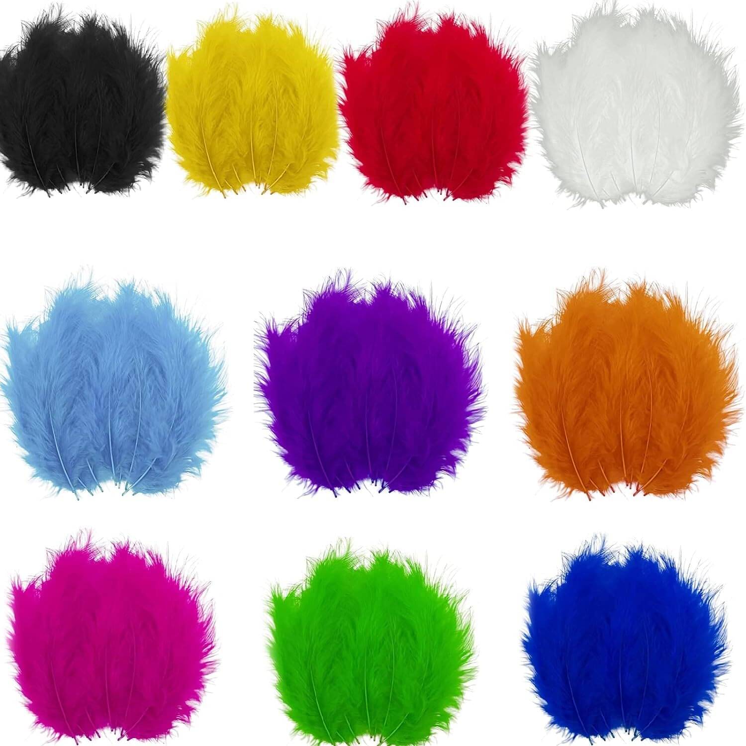     			Asian Hobby Crafts Natural Dyed Feathers – 250 Pcs, 10 Colors, 4-5 Inch, DIY Crafts, Dream Catchers & DIY Project